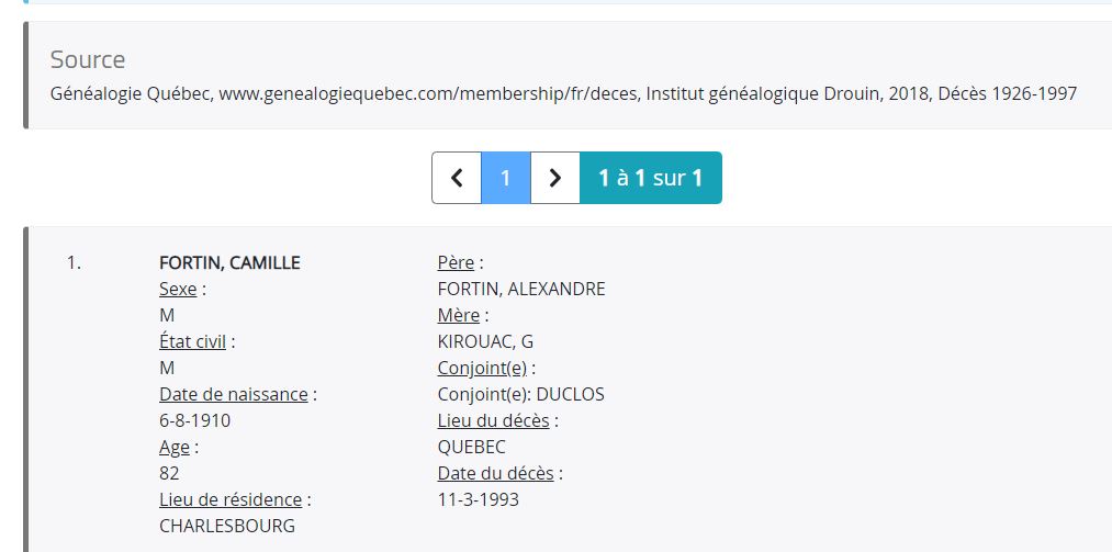 Mention du décès
