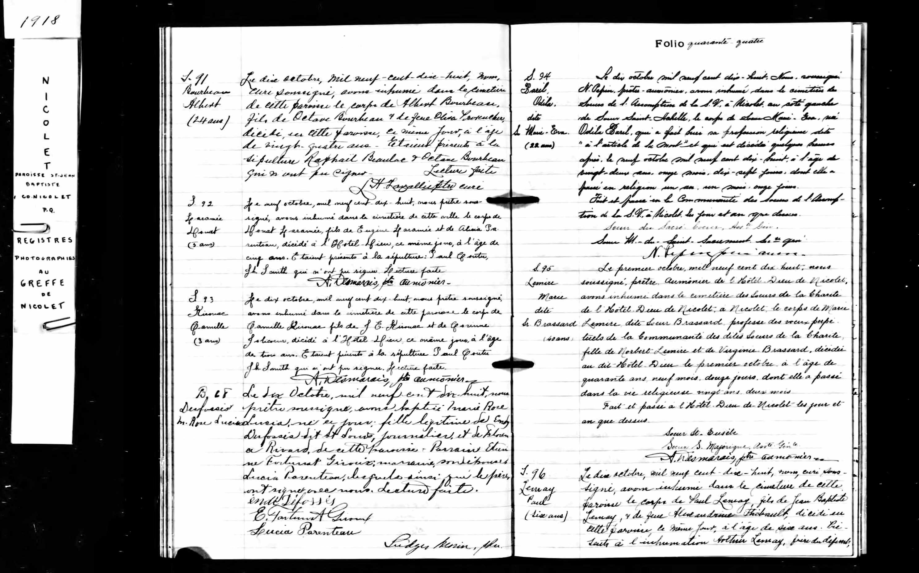 Acte de sépulture