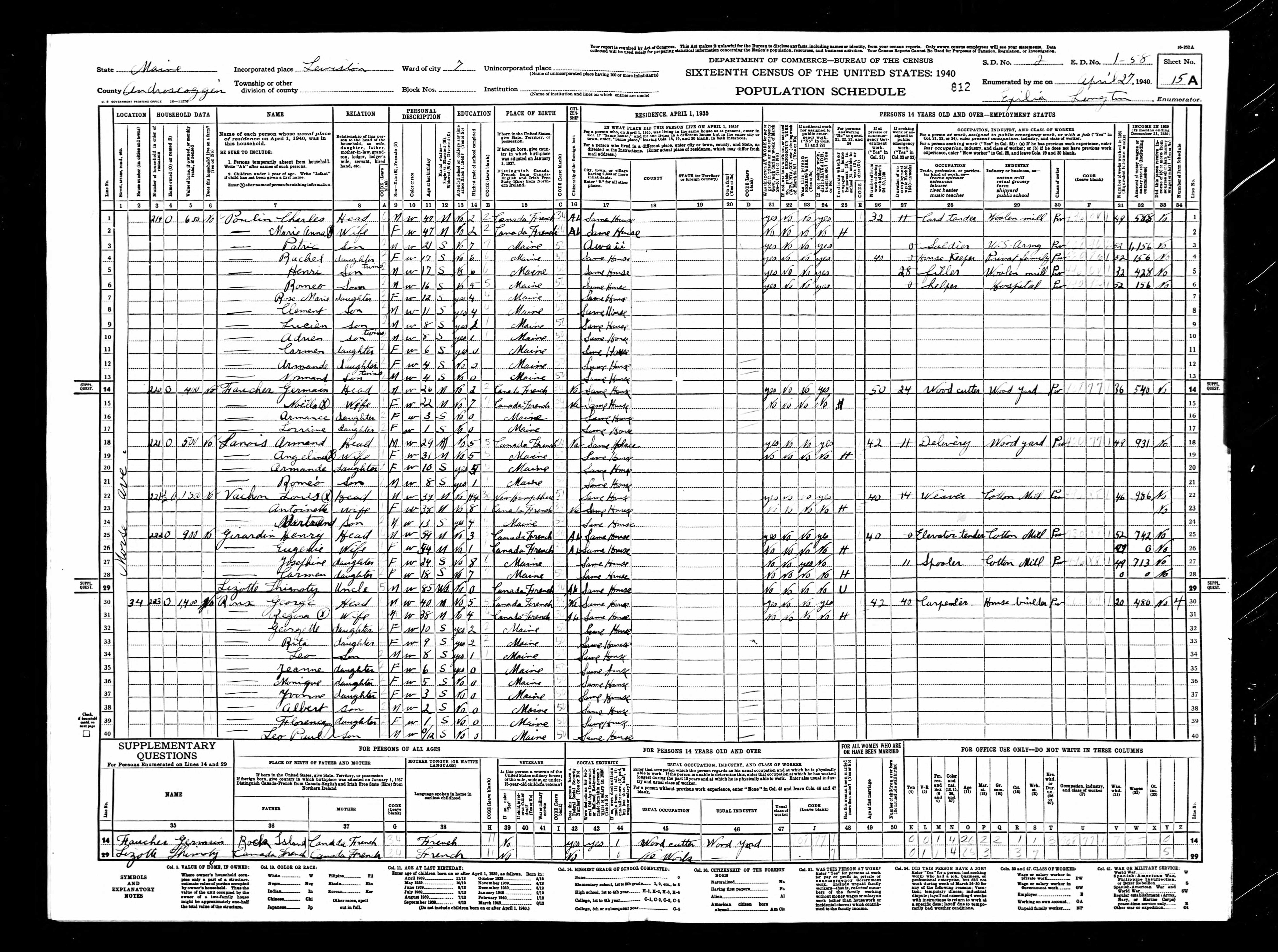 Recensement fédéral américain 1940