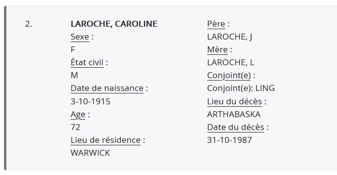 Mention du décès