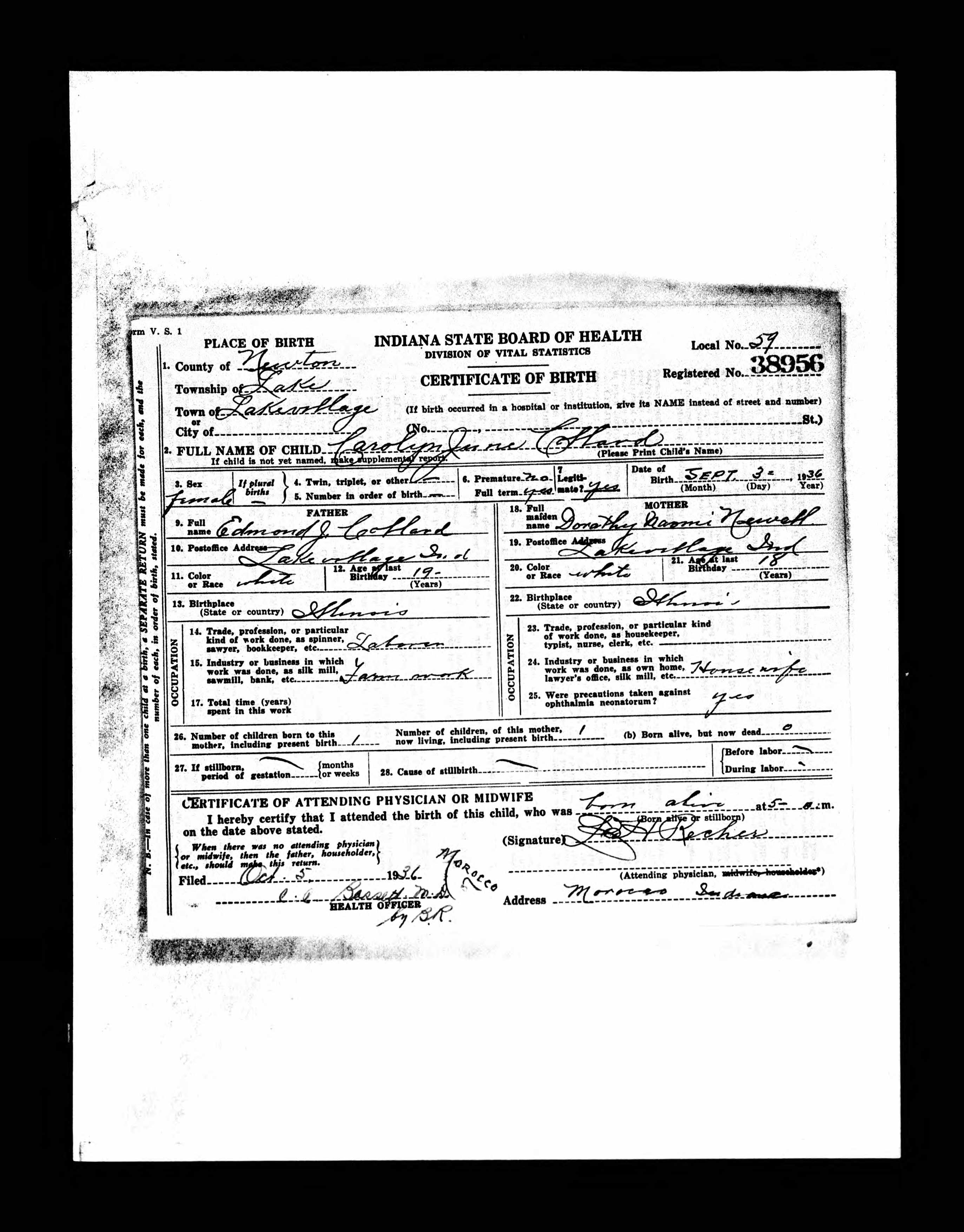 Certificat de naissance