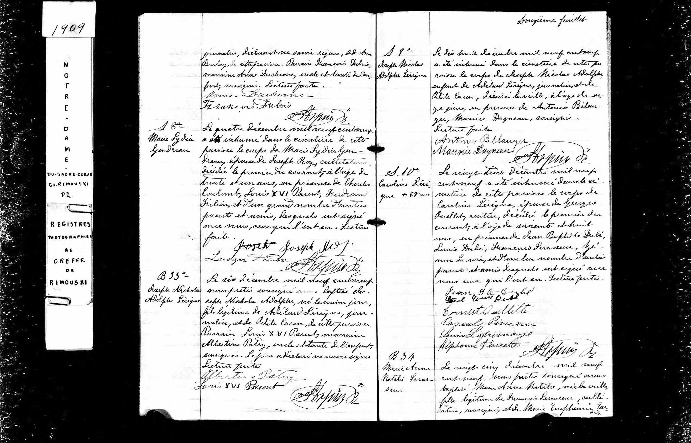 Acte de sépulture