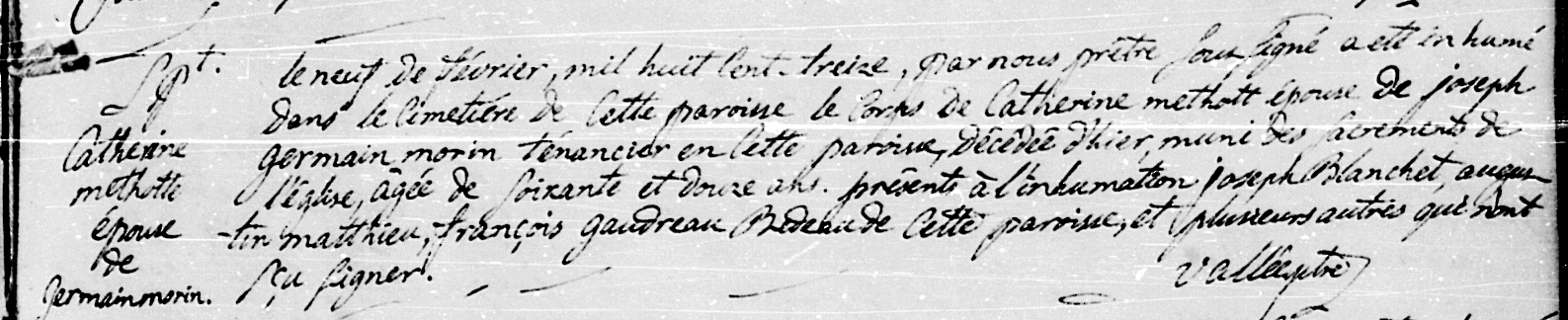Acte de sépulture