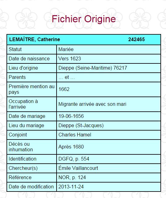 Données du Fichier Origine