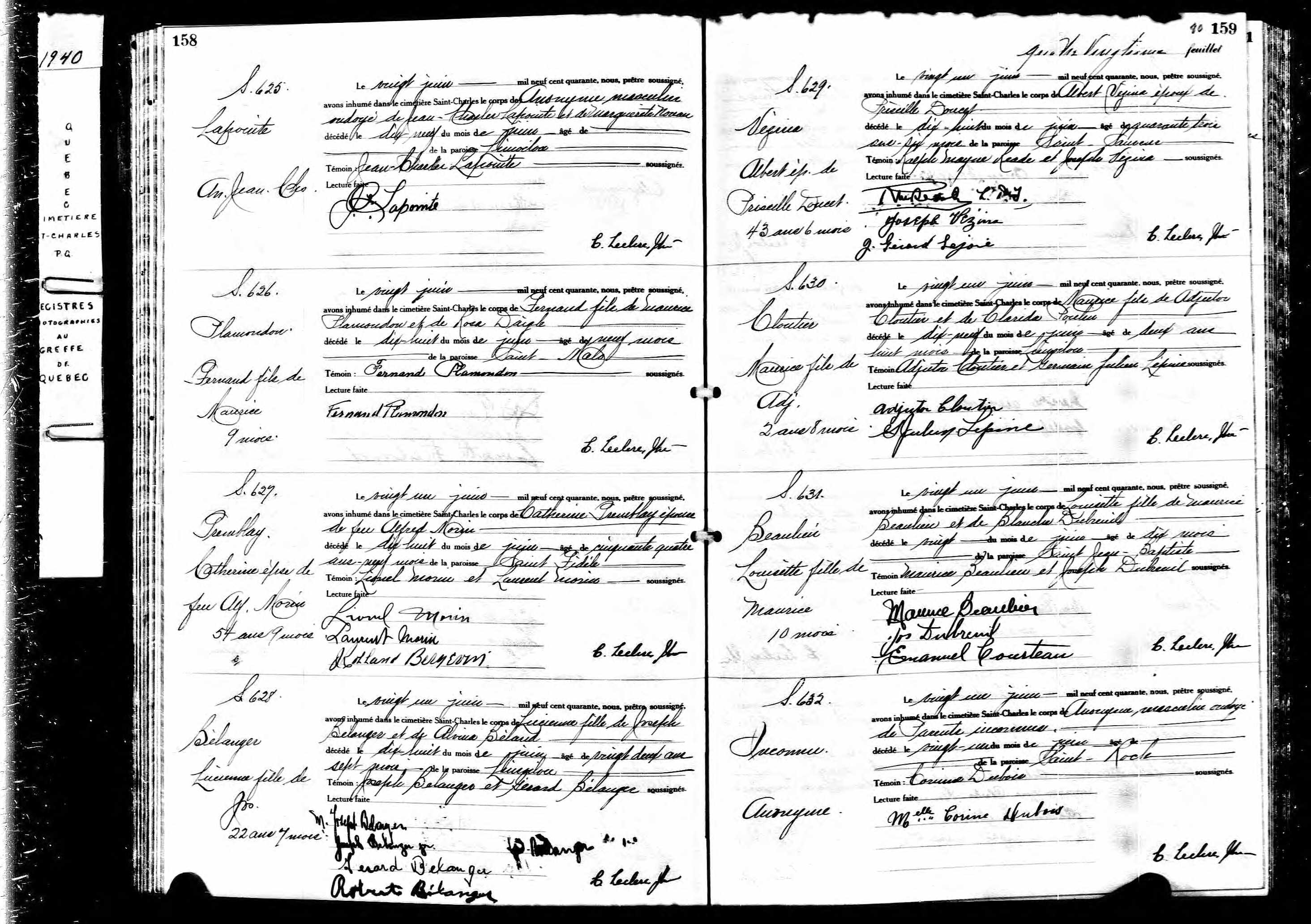 Acte de sépulture