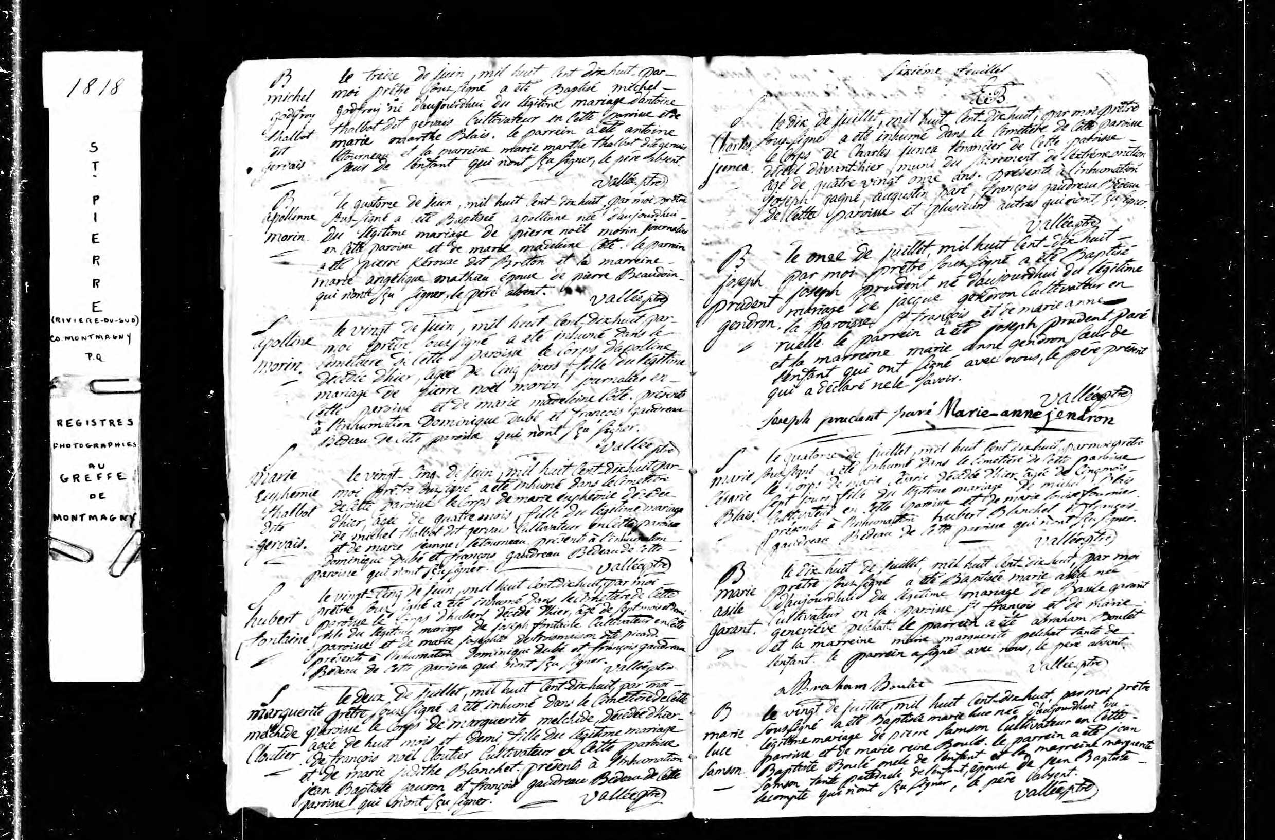 Acte de sépulture