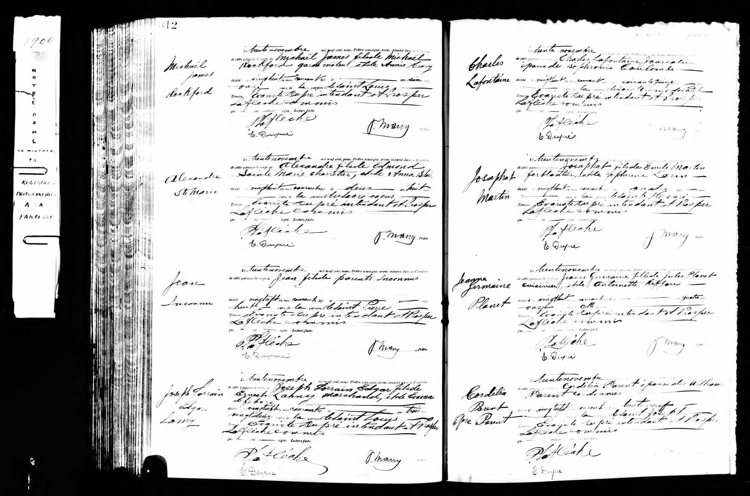 Acte de sépulture