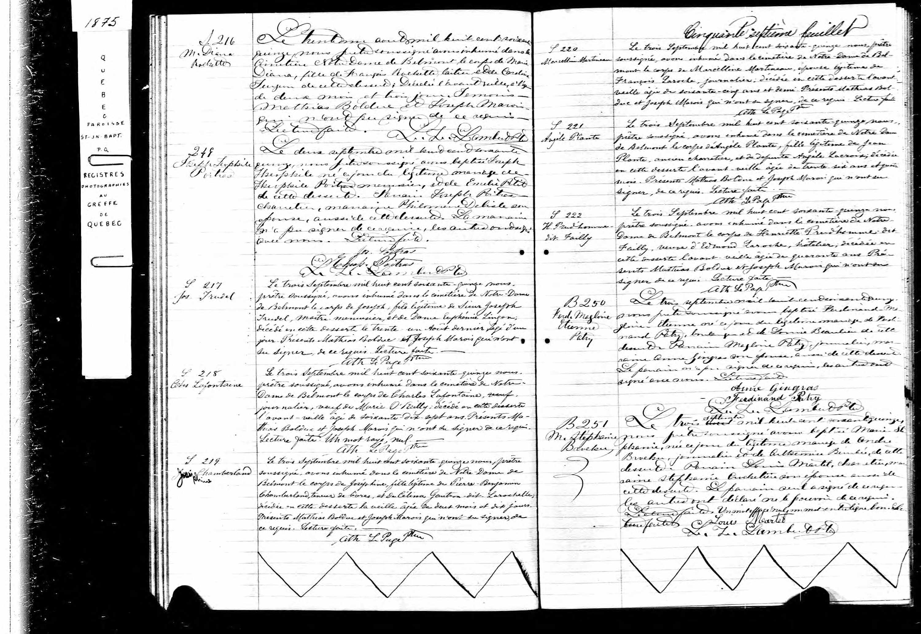 Acte de sépulture