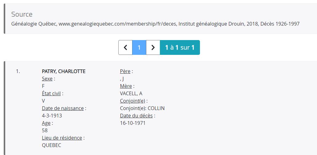 Mention du décès