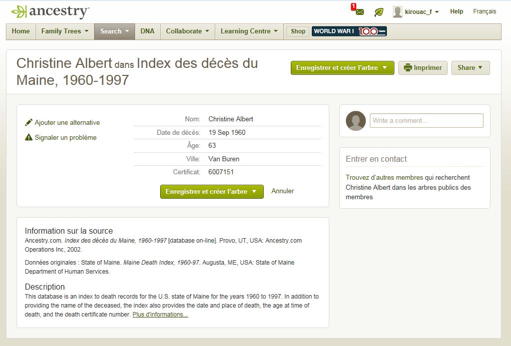 Mention de la date de décès