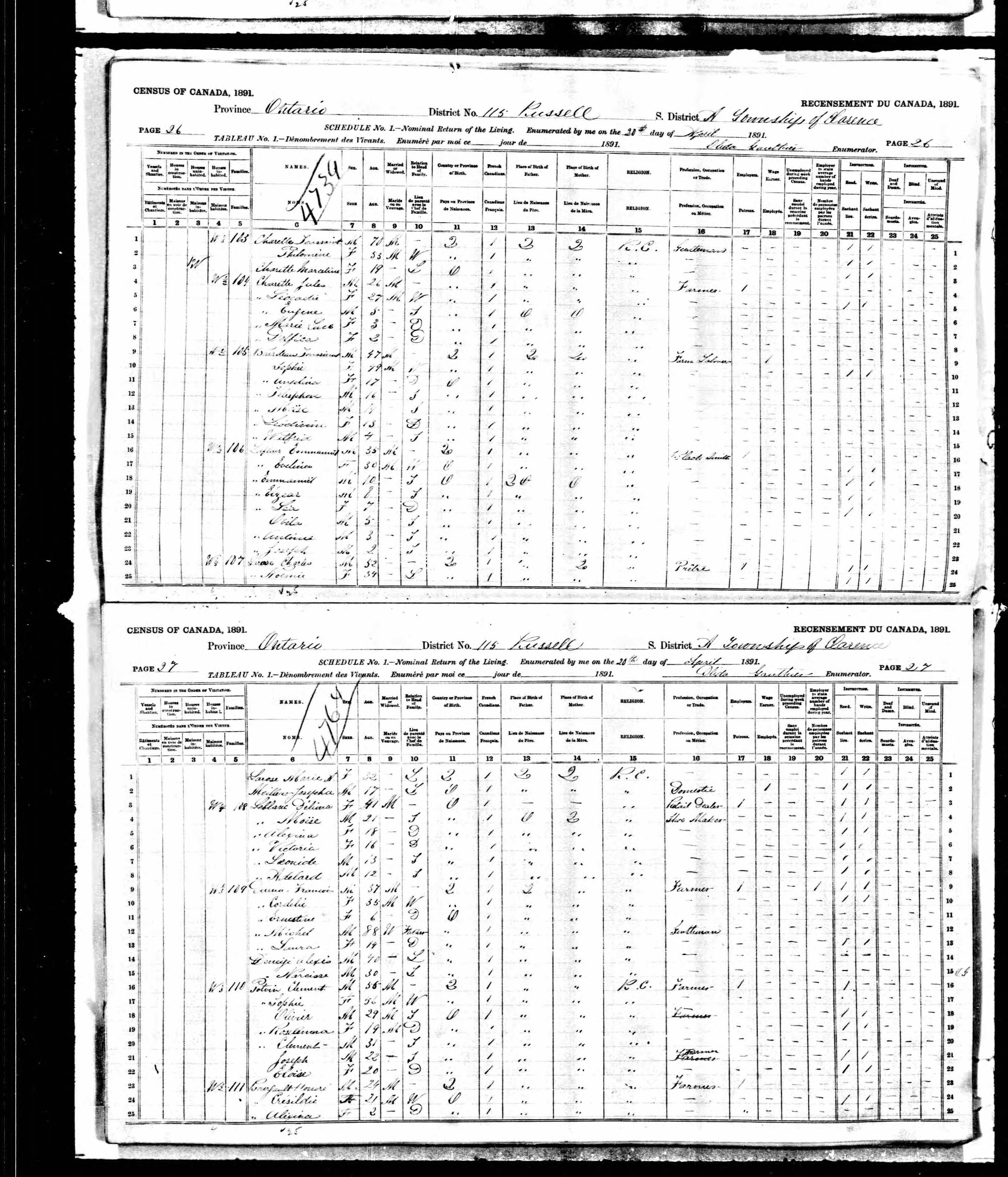 Recensement canadien 1891