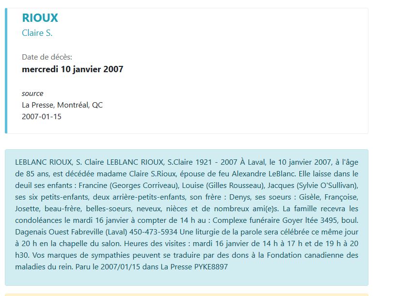 Nécrologie
