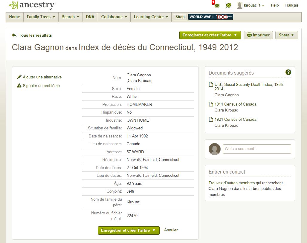 Mention de la date de naissance et de décès