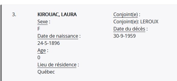 Mention du décès