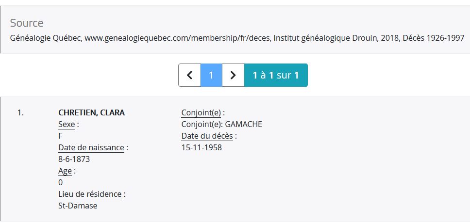 Mention du décès