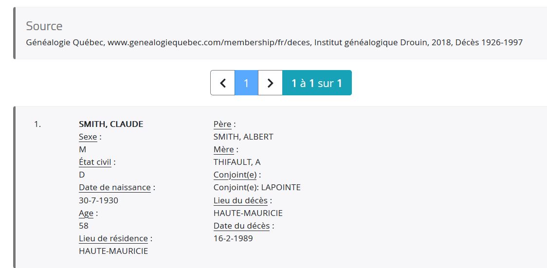 Mention du décès