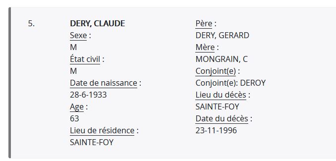 Mention du décès
