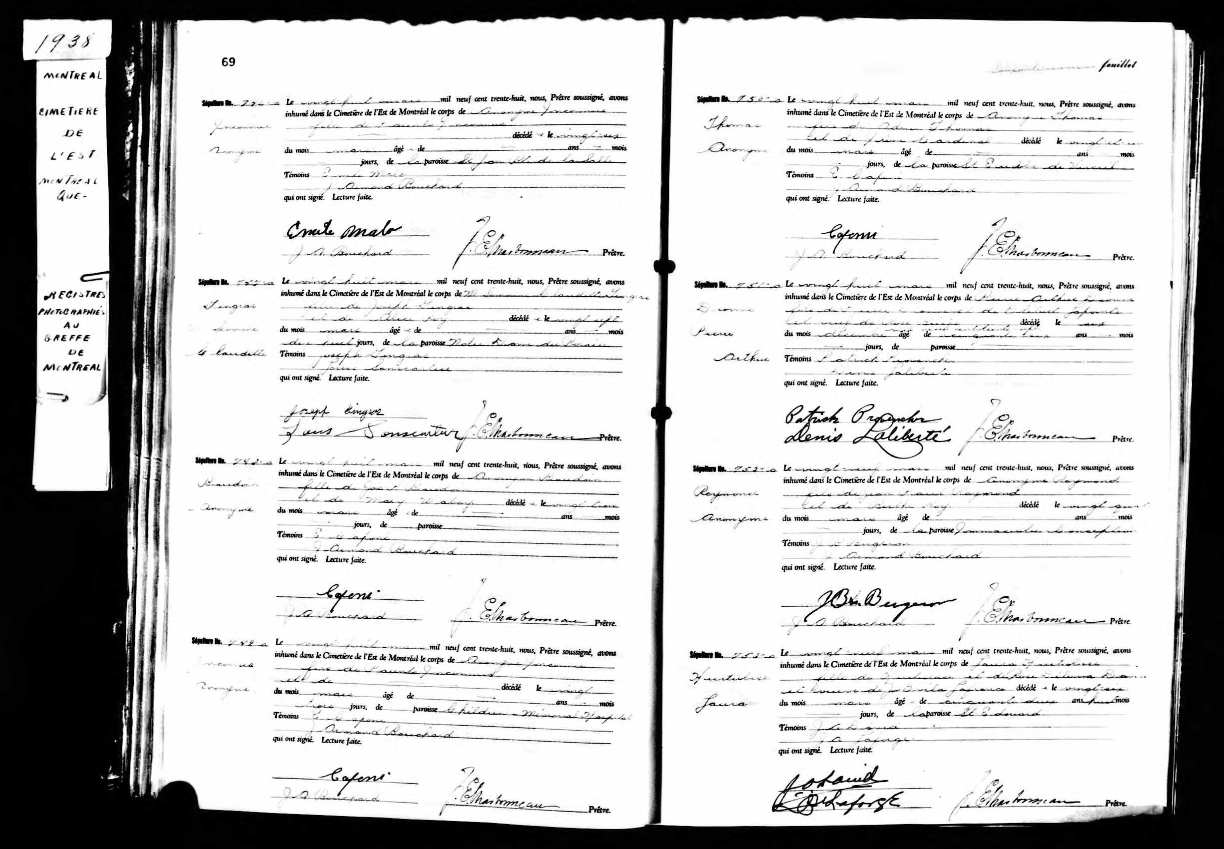 Acte de sépulture