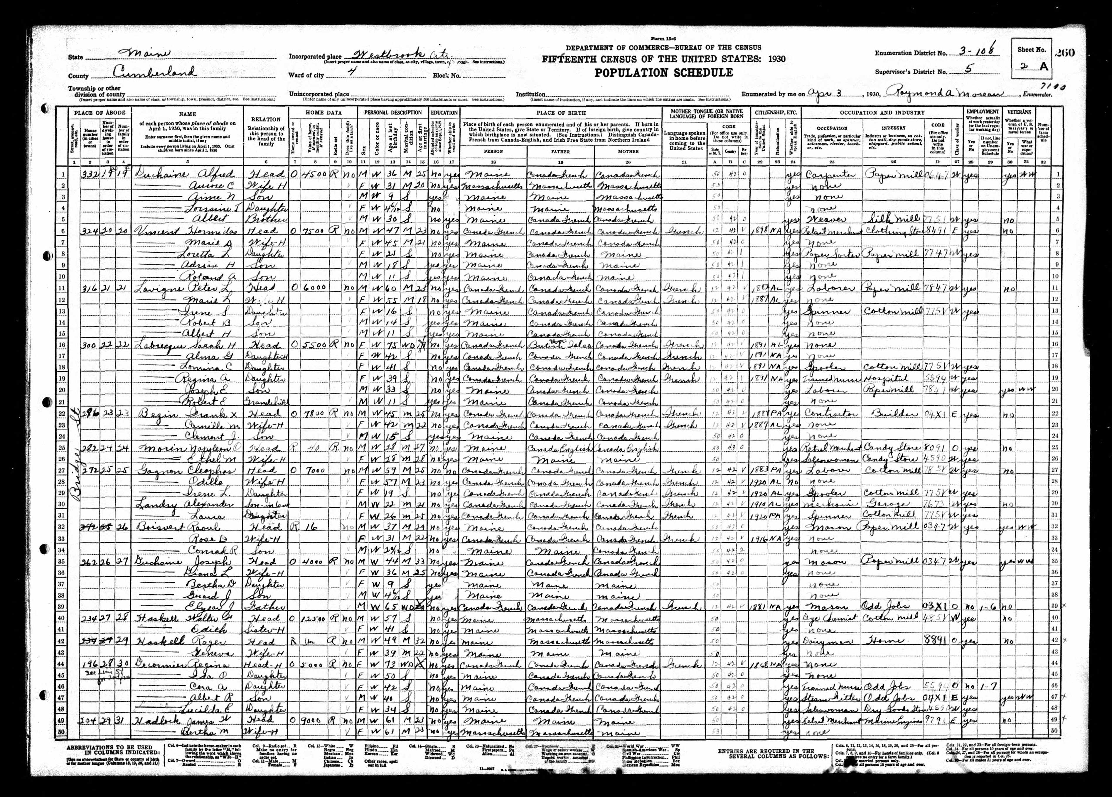 Recensement fédéral américain 1930
