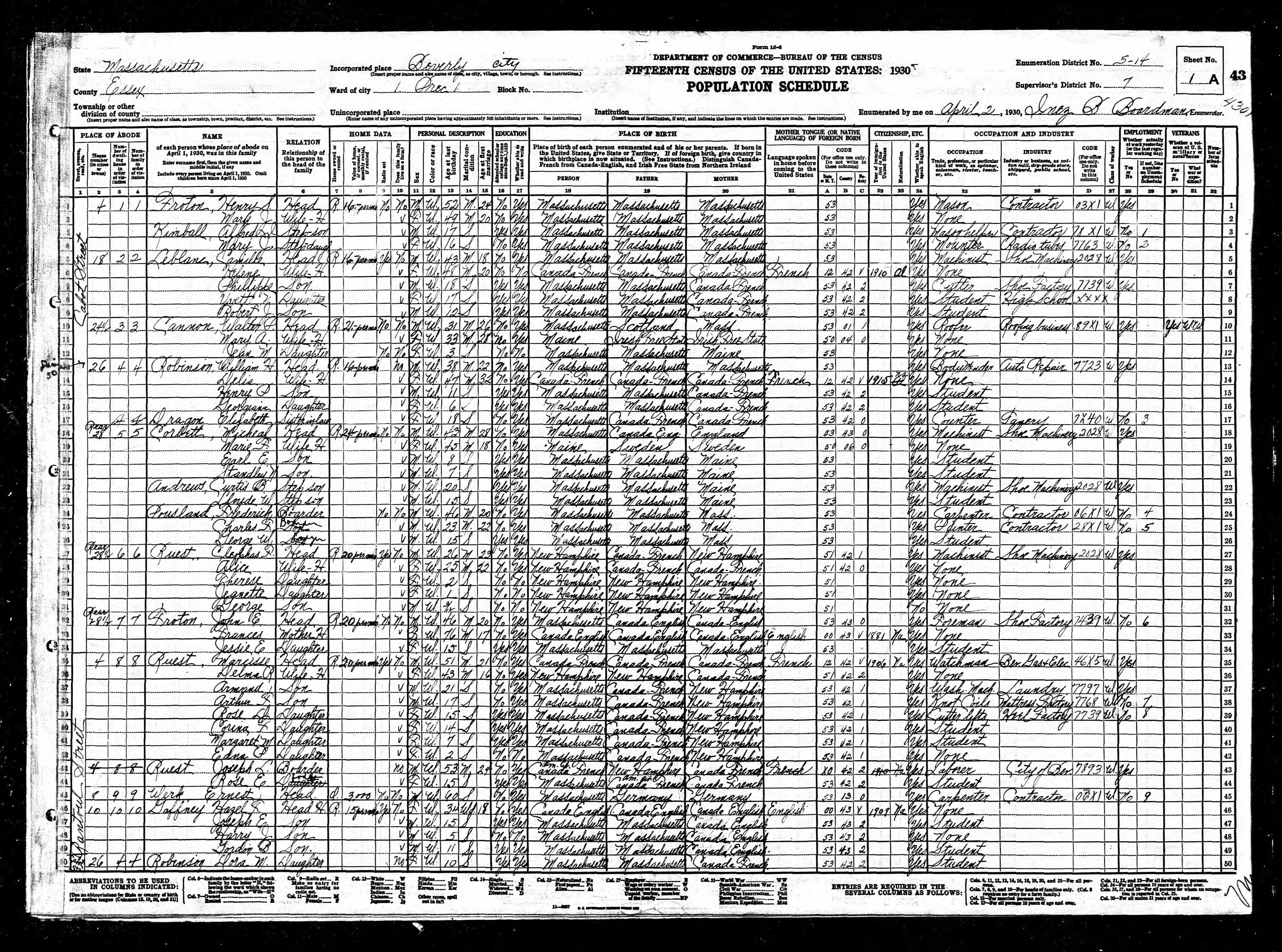 Recensement fédéral américain 1930