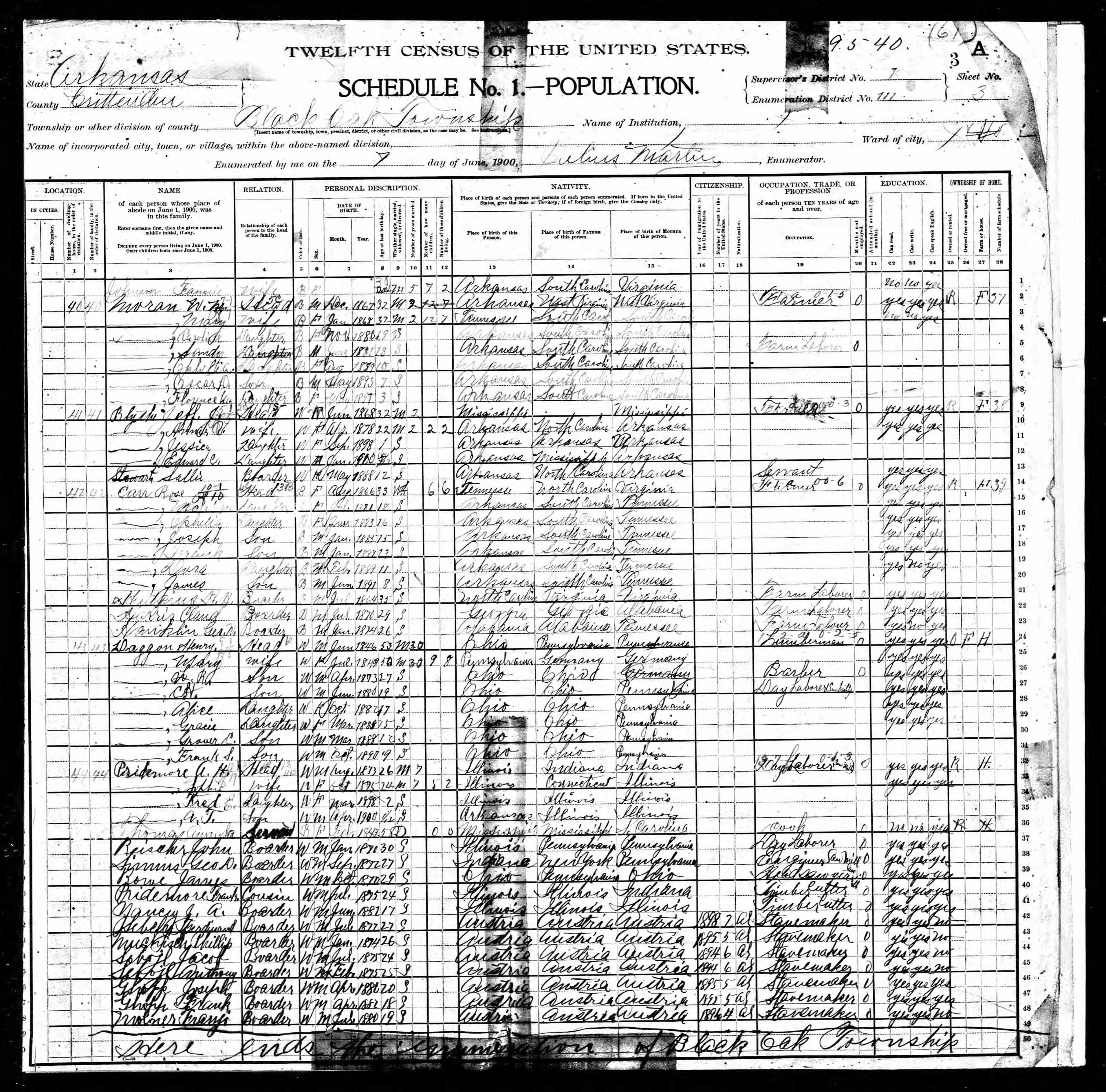 Recensement fédéral américain 1900