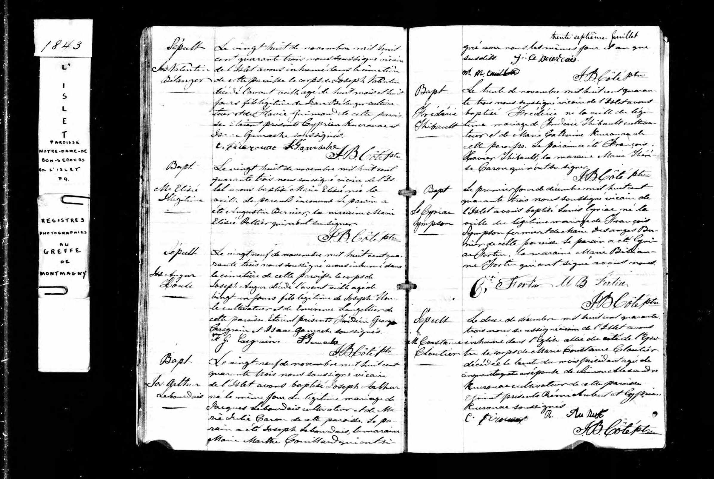 Acte de sépulture