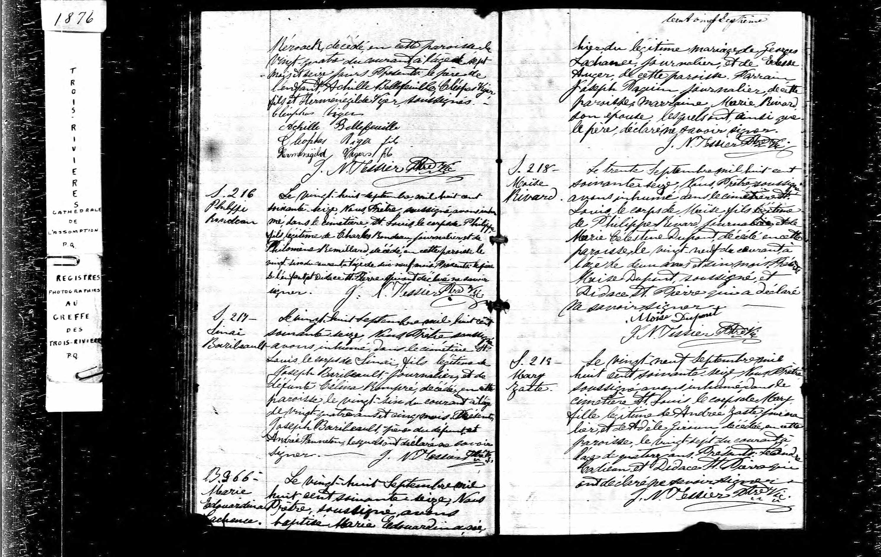 Acte de sépulture Acte de sépulture