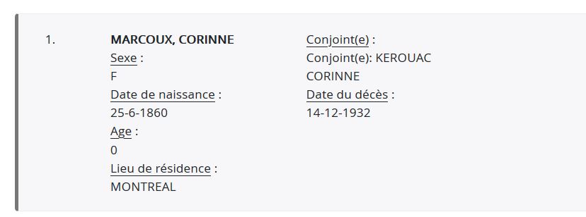 Mention de la date de naissance et de décès