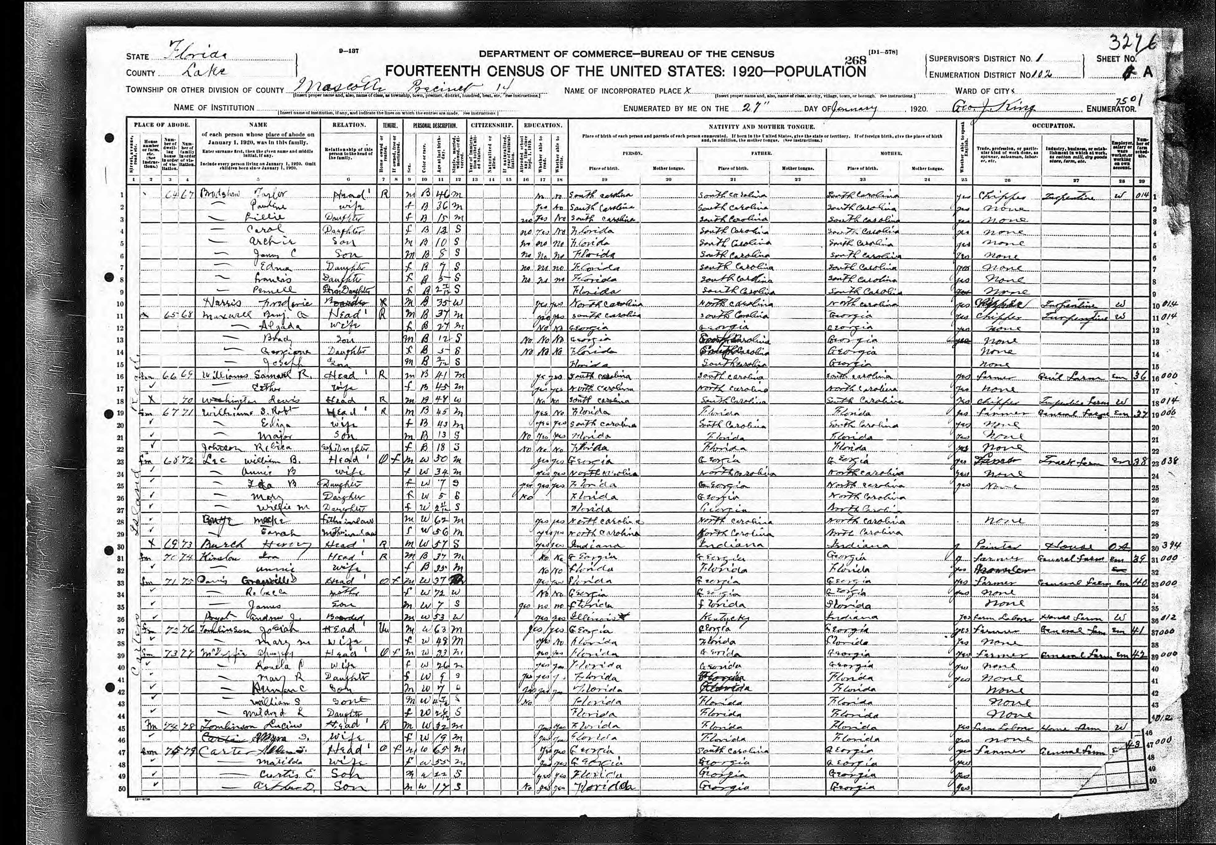Recensement fédéral américain 1920