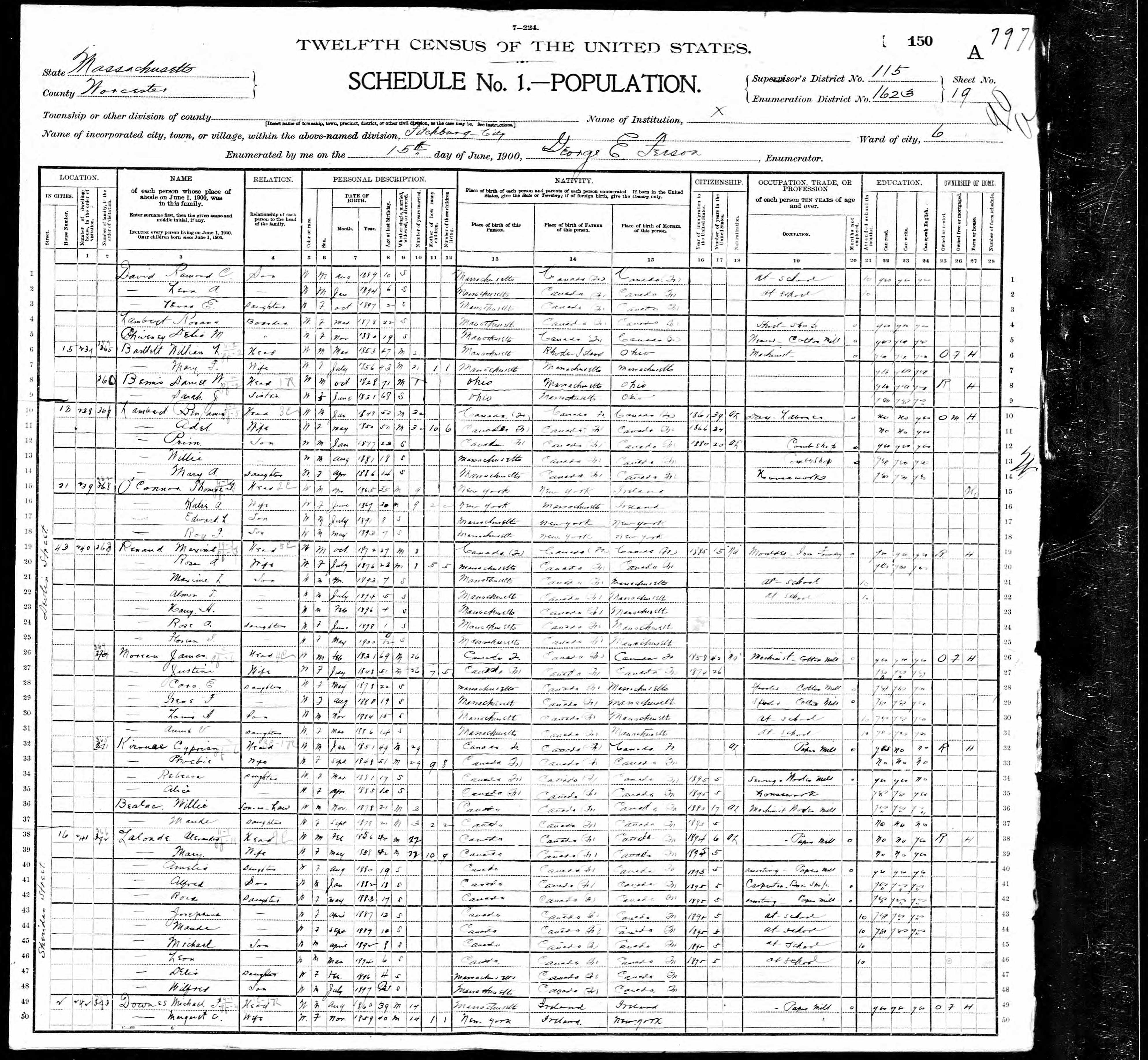 Recensement fédéral américain 1900