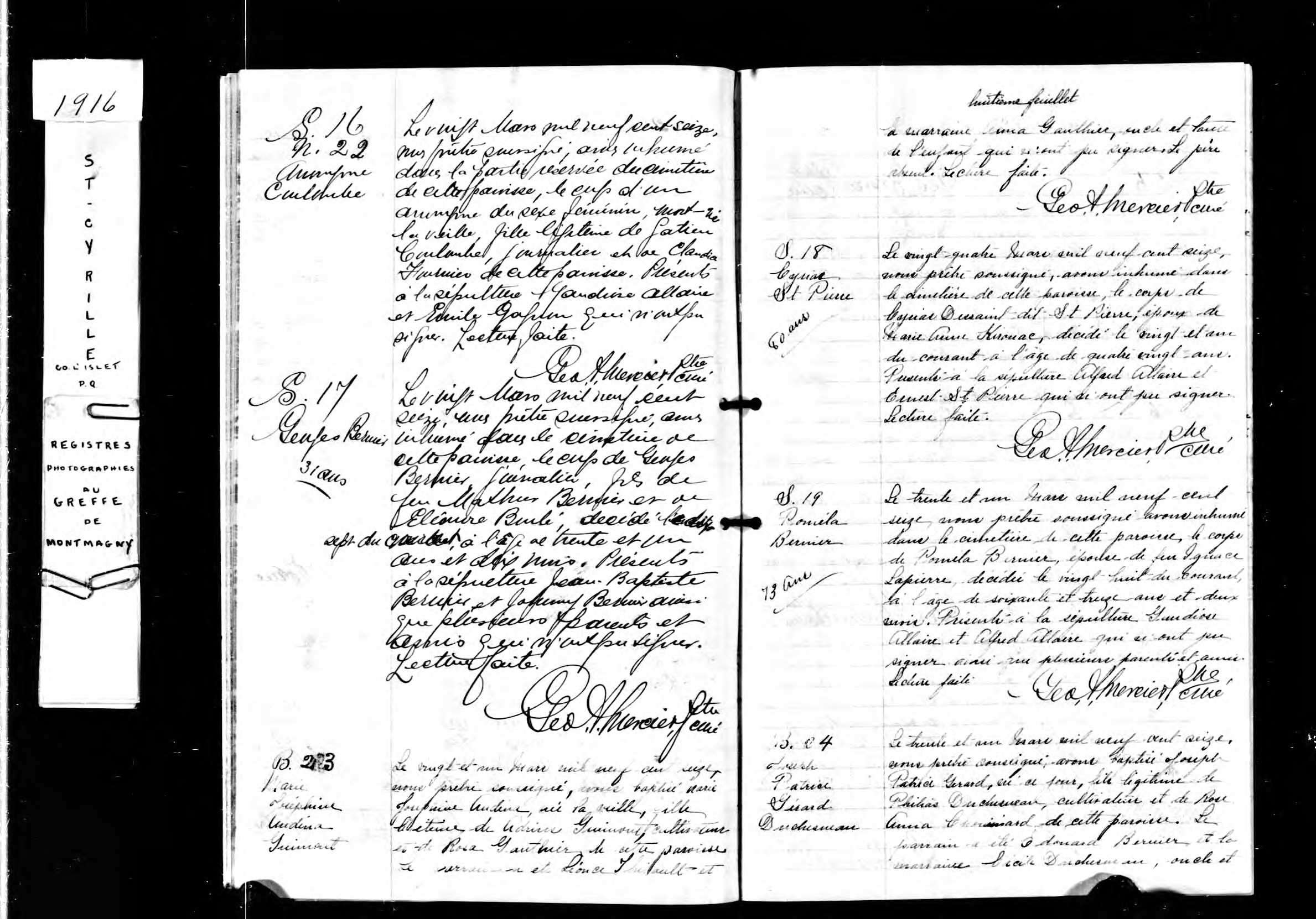Acte de sépulture