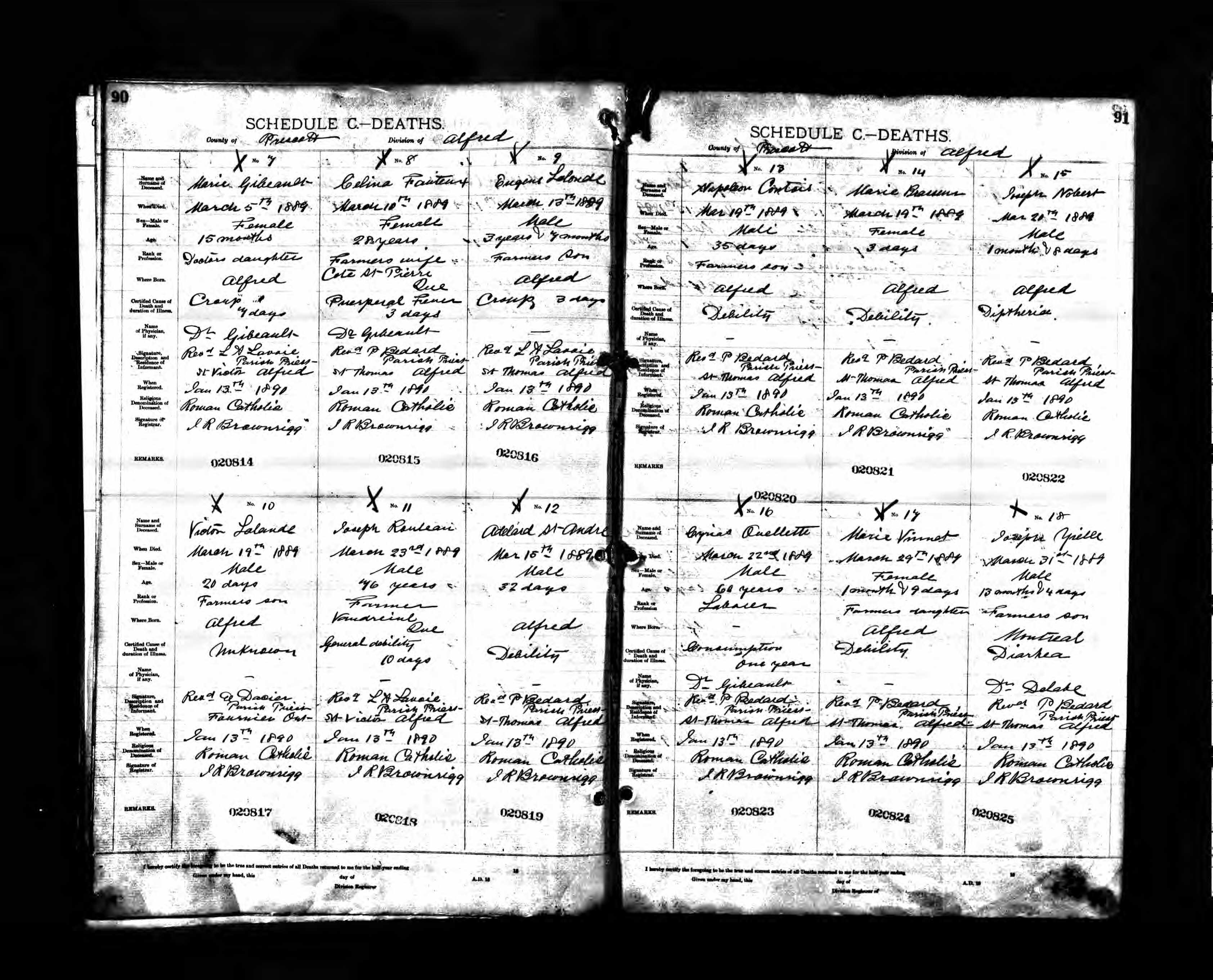 Enregistrement du décès