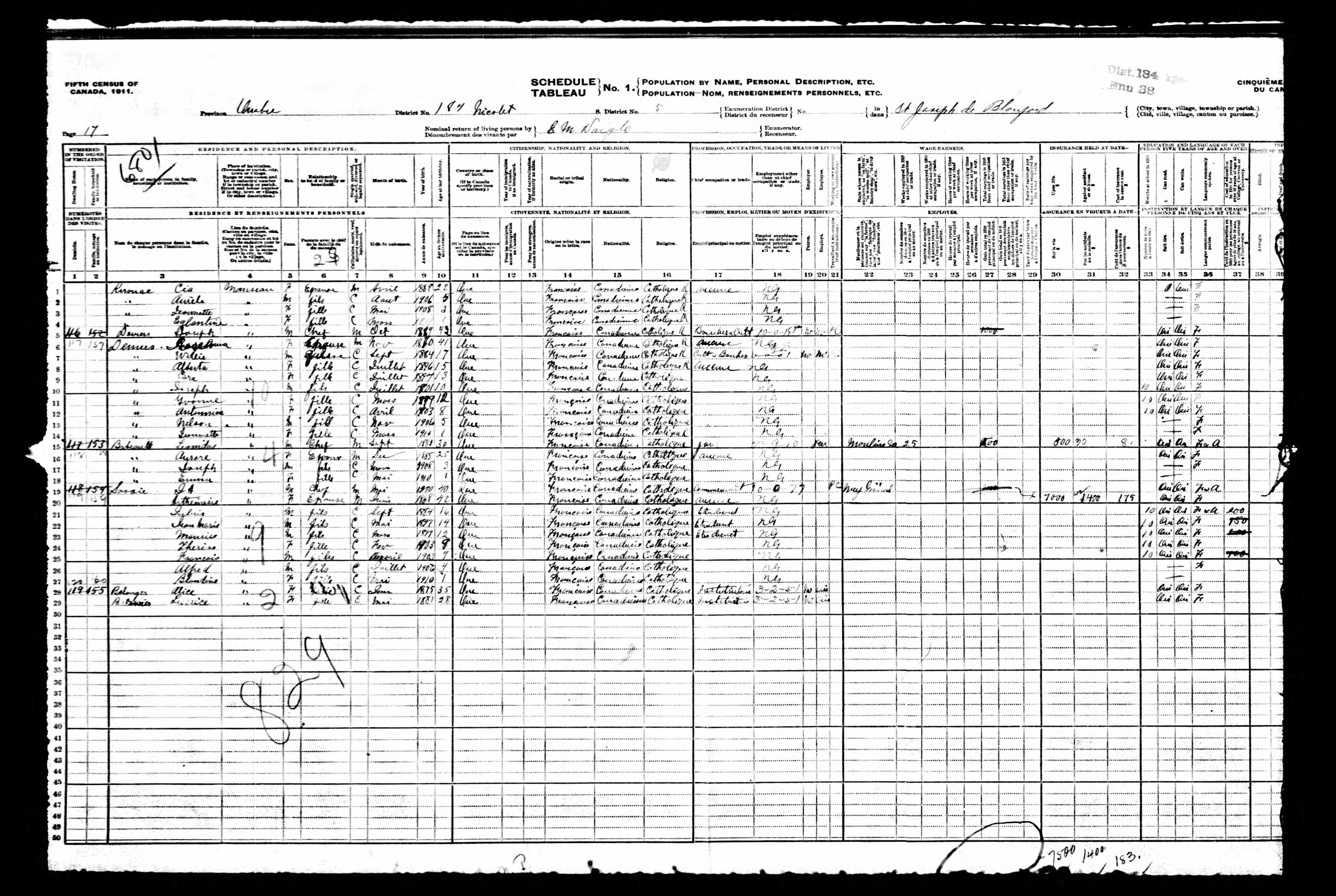 Recensement canadien 1911