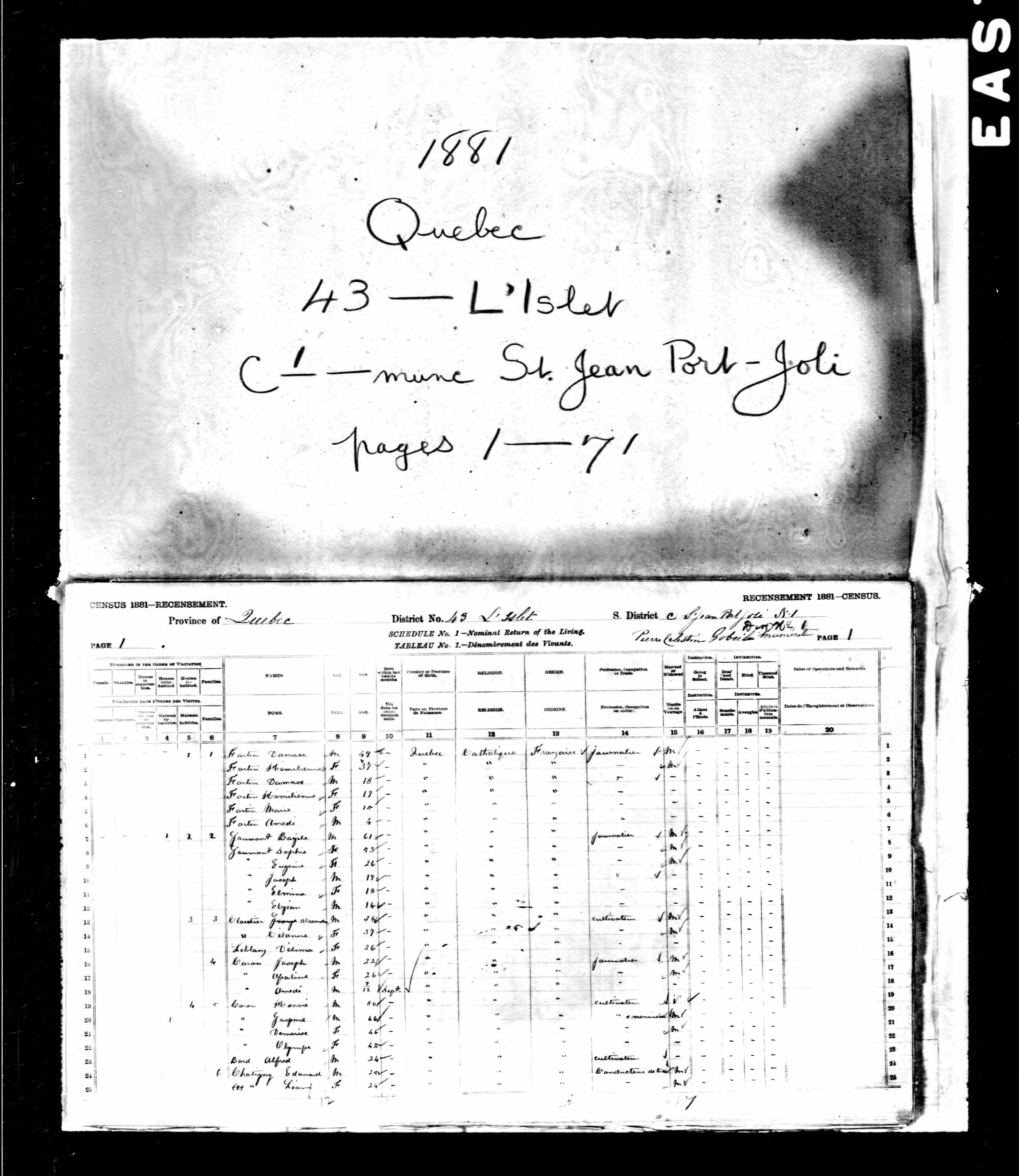 Recensement canadien 1881