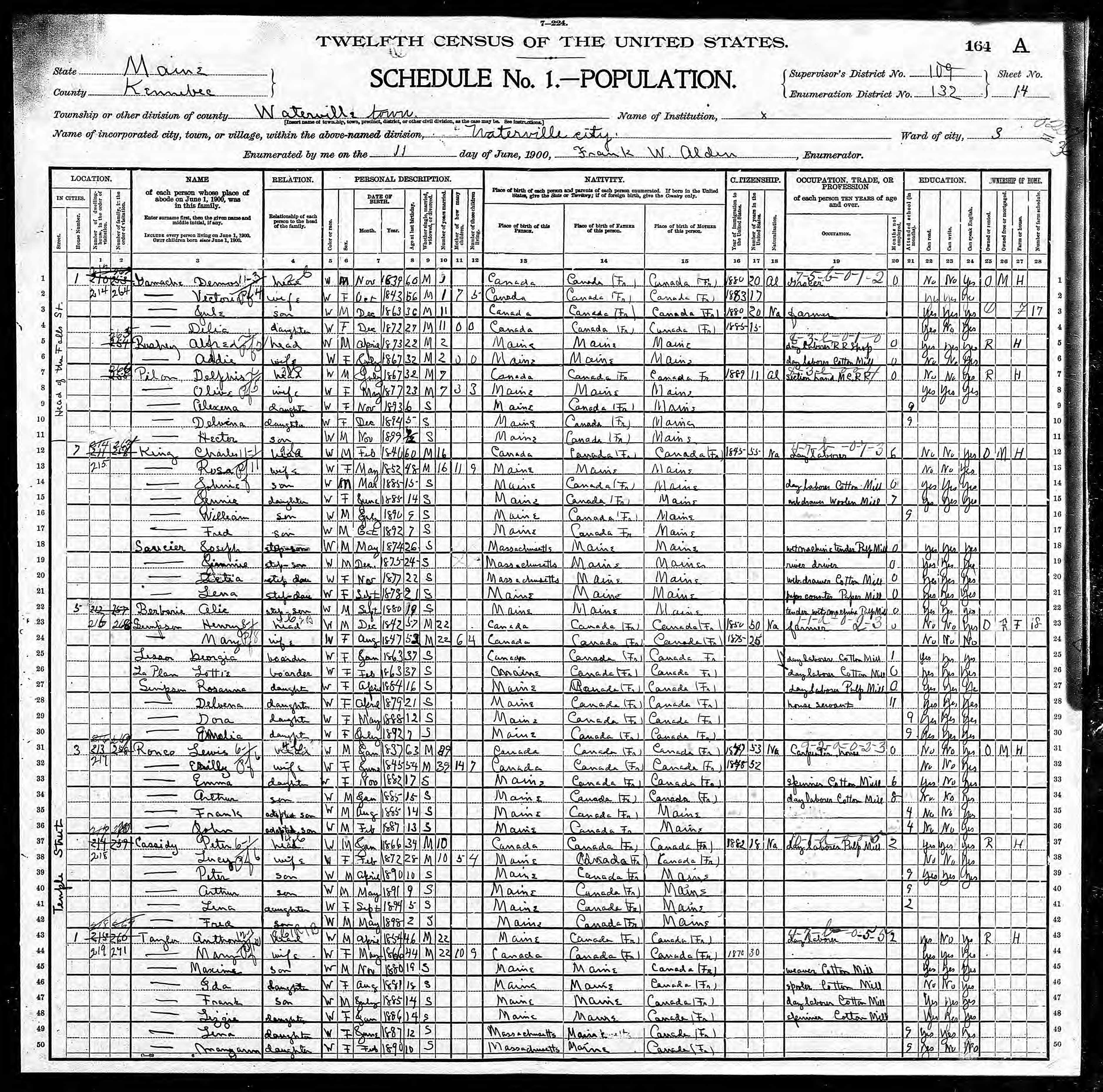 Recensement fédéral américain 1900