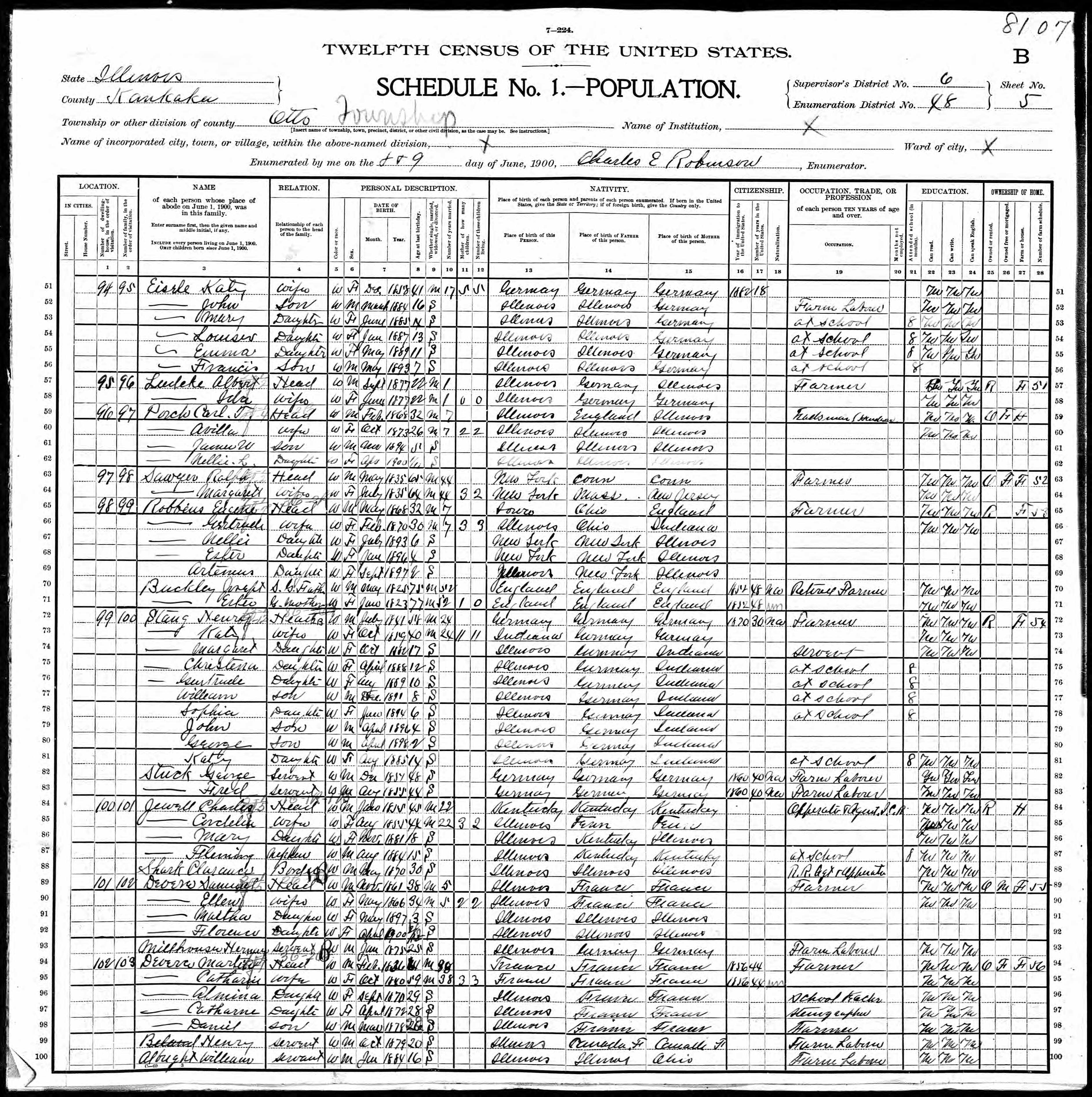 Recensement fédéral américain 1900