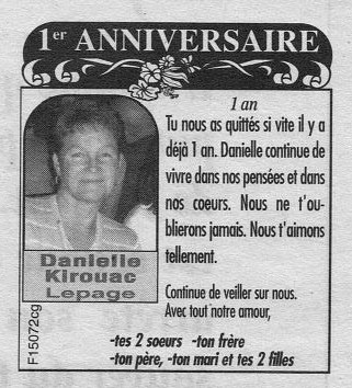 1er anniversaire de décès 1er anniversaire de décès