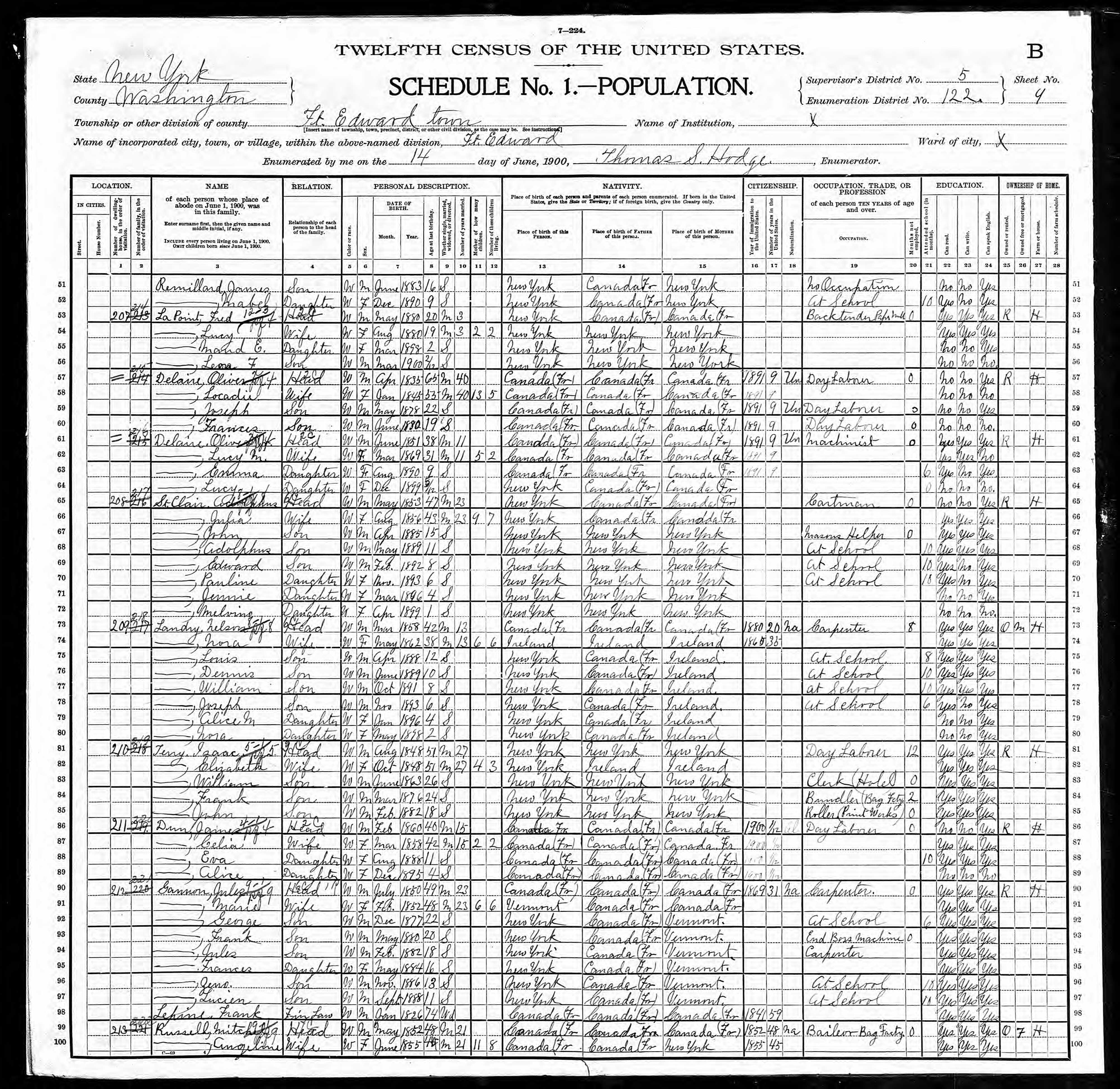 Recensement fédéral américain 1900