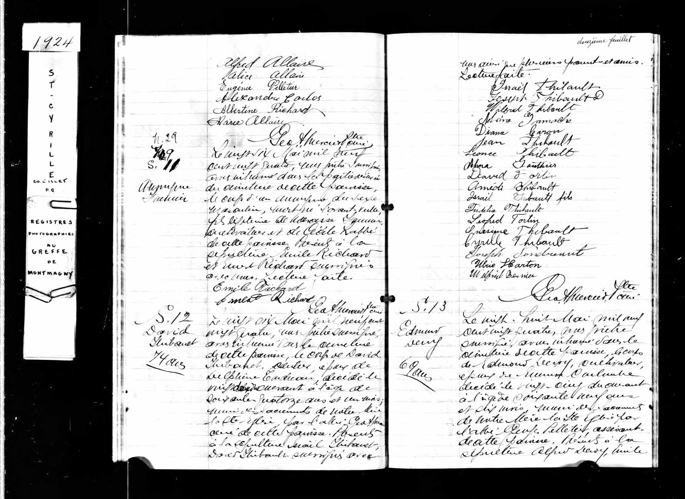Acte de sépulture Acte de sépulture