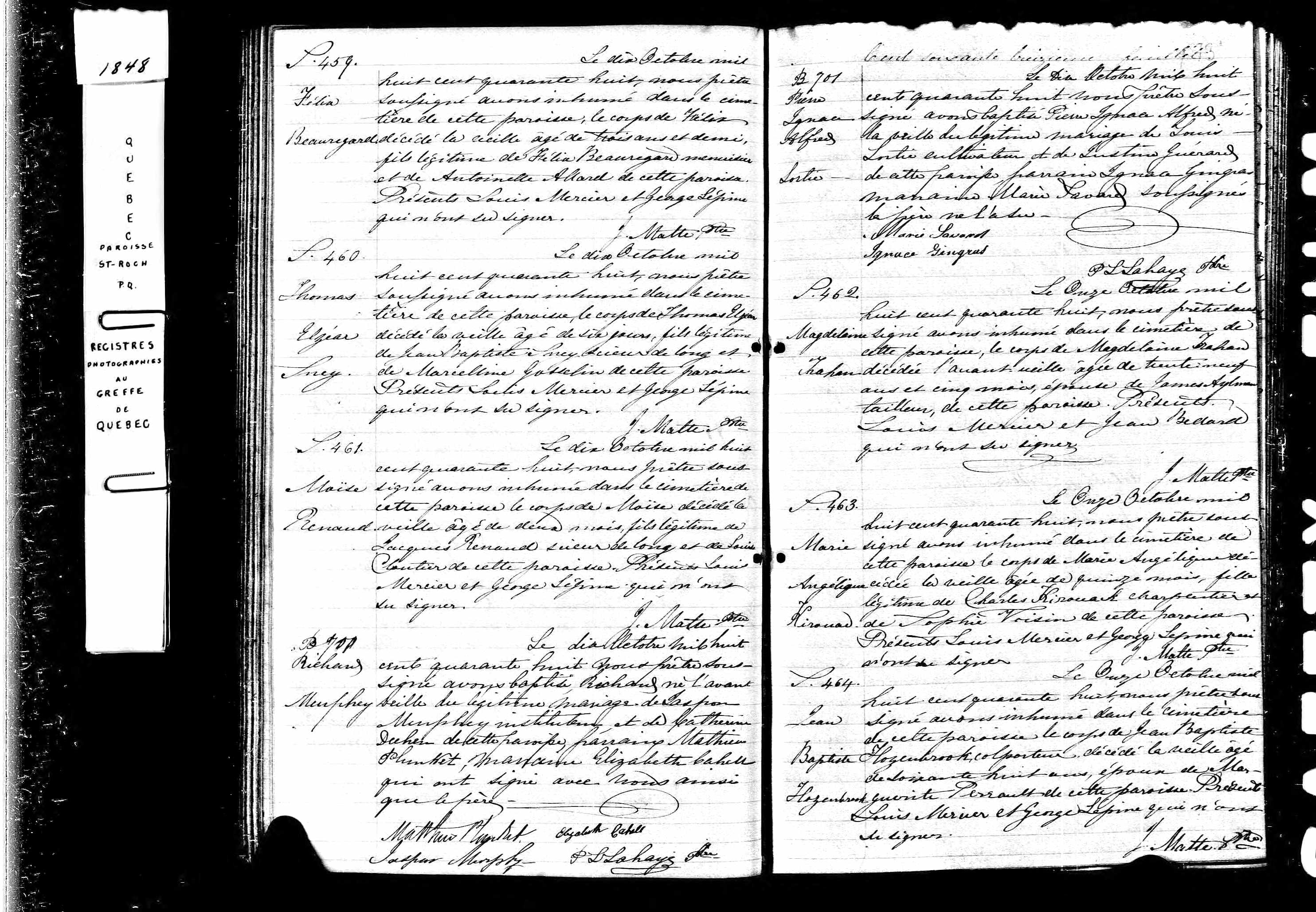 Acte de sépulture