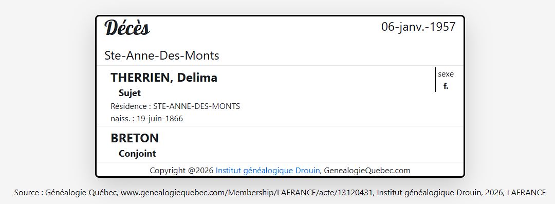 Mention du décès
