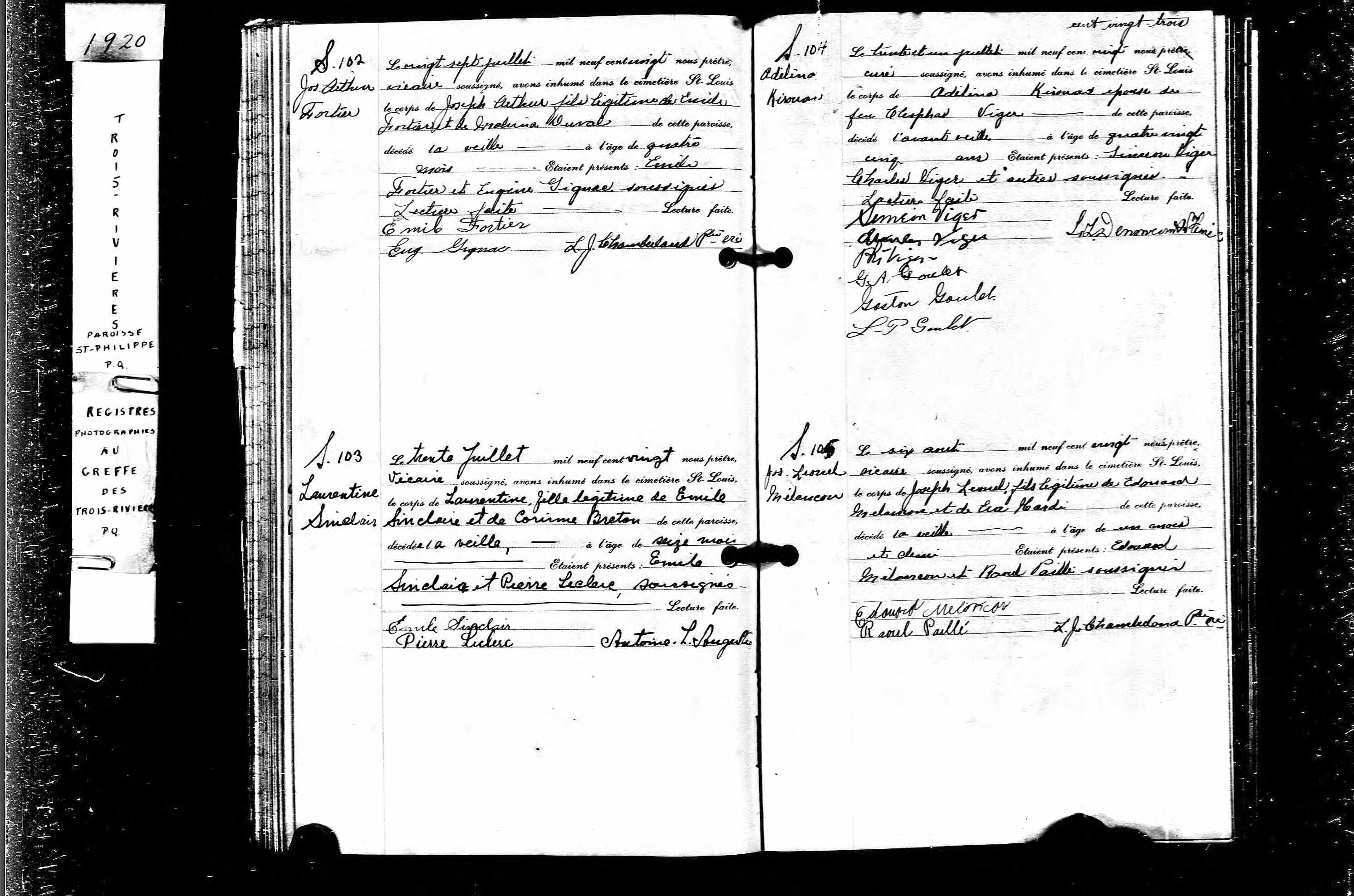 Acte de sépulture