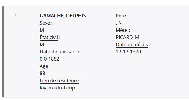 Mention du décès