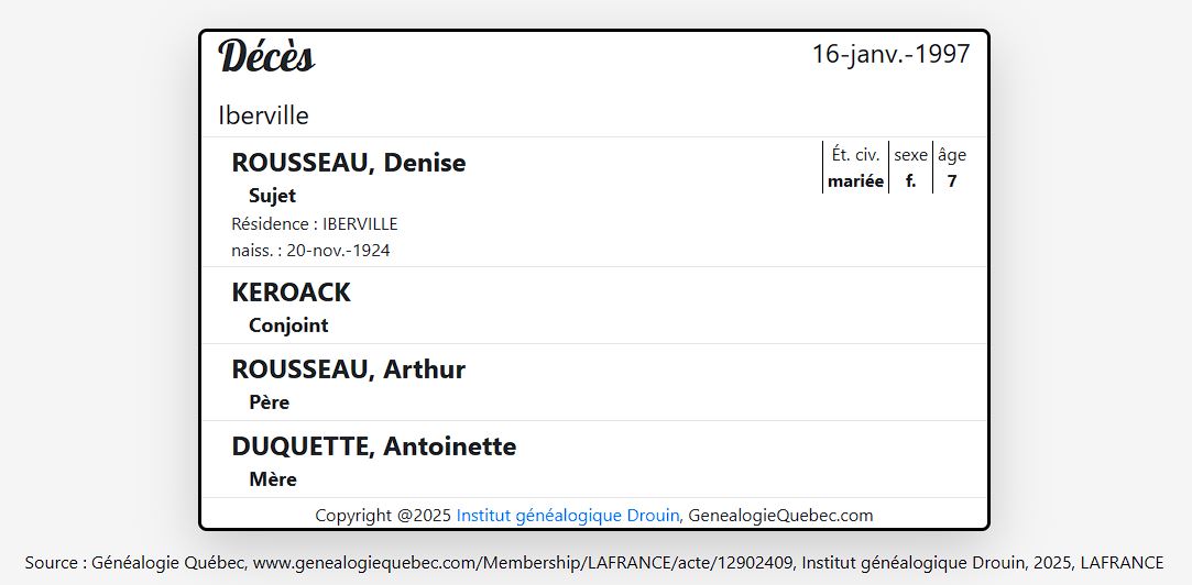 Mention du décès