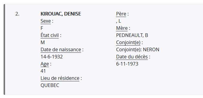 Mention du décès