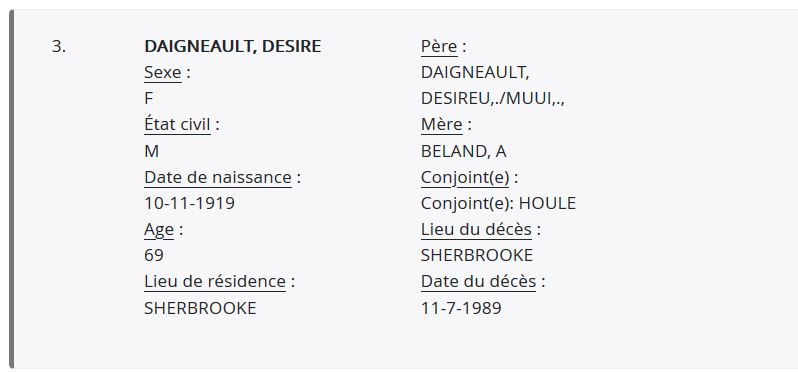 Mention du décès Mention du décès