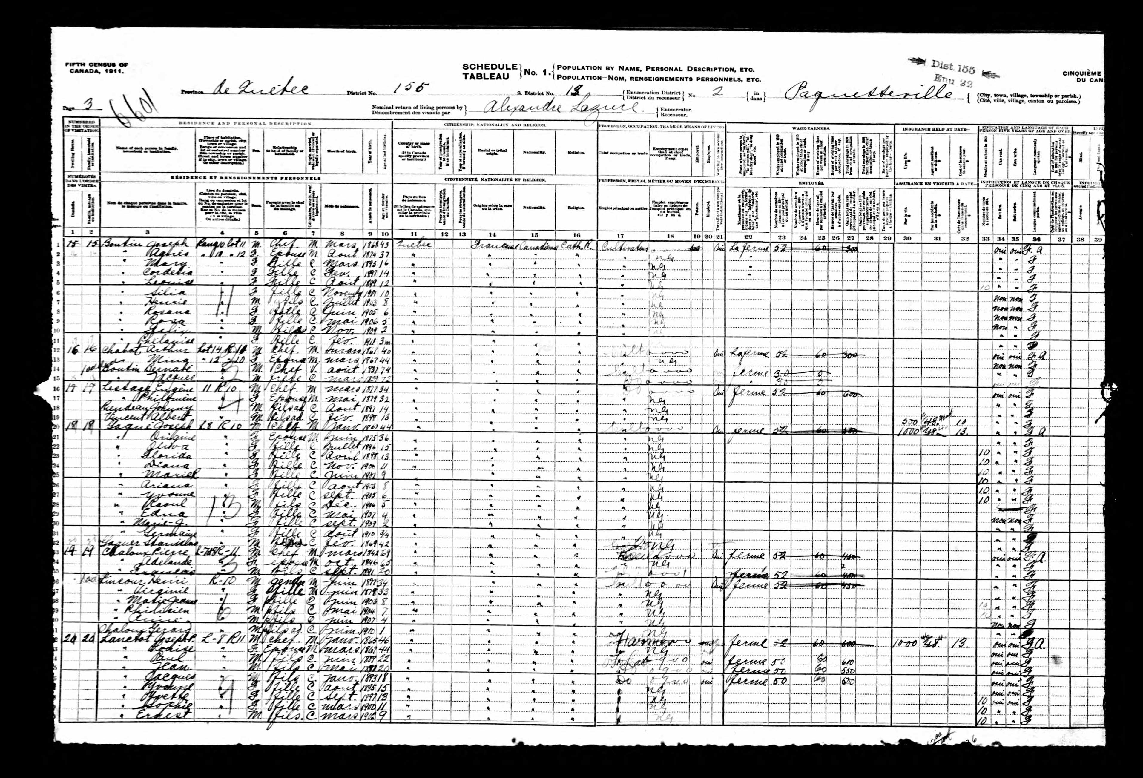 Recensement canadien 1911