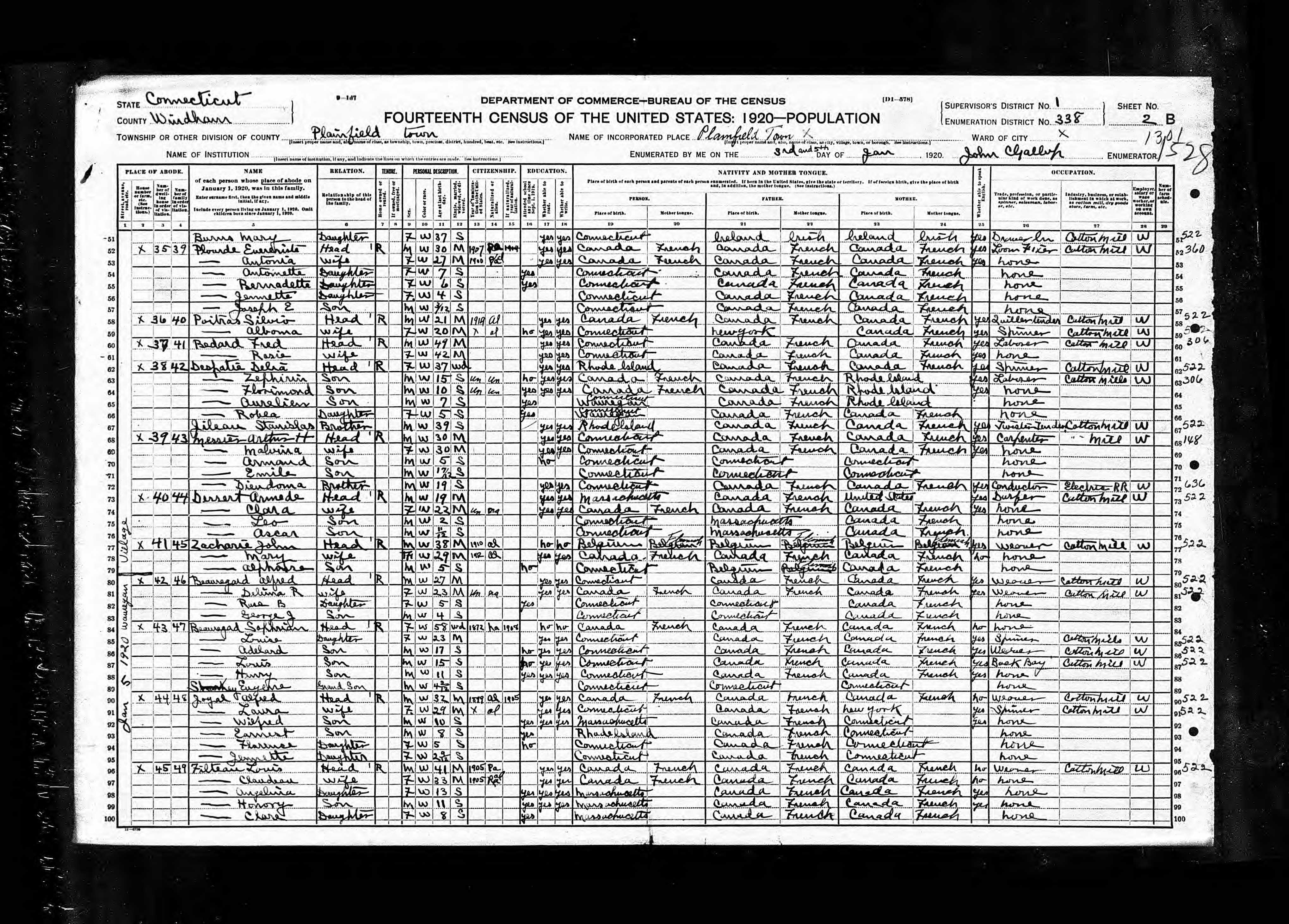 Recensement fédéral américain 1920