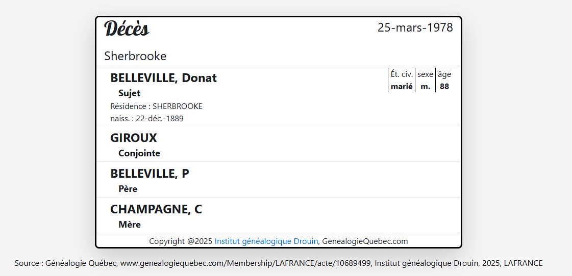 Mention du décès