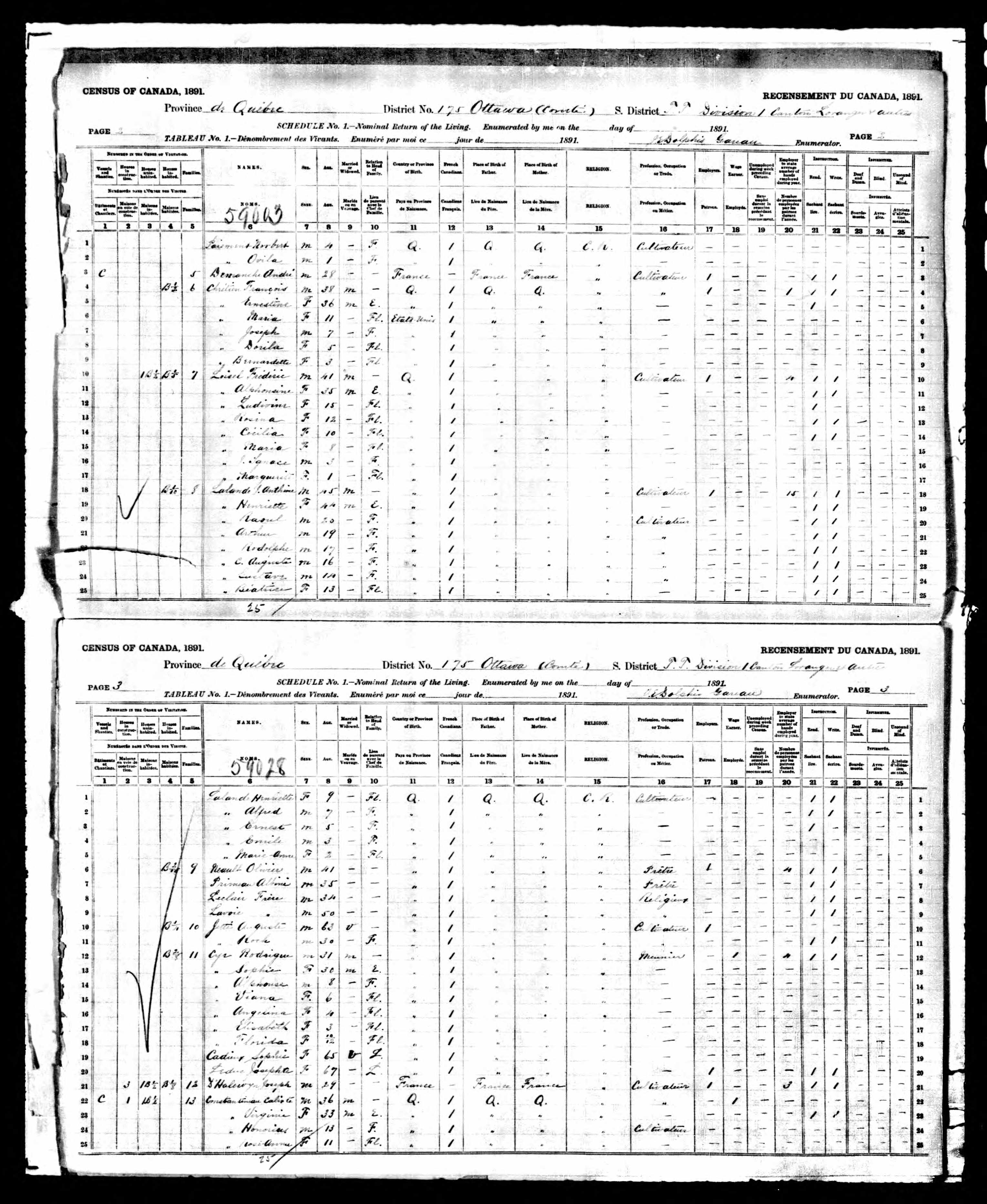 Recensement canadien 1891